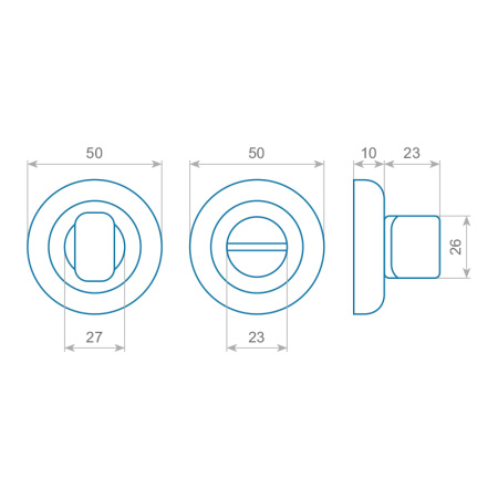 Завертка сантехническая ITAROS на круглой розетке старая бронза АВ